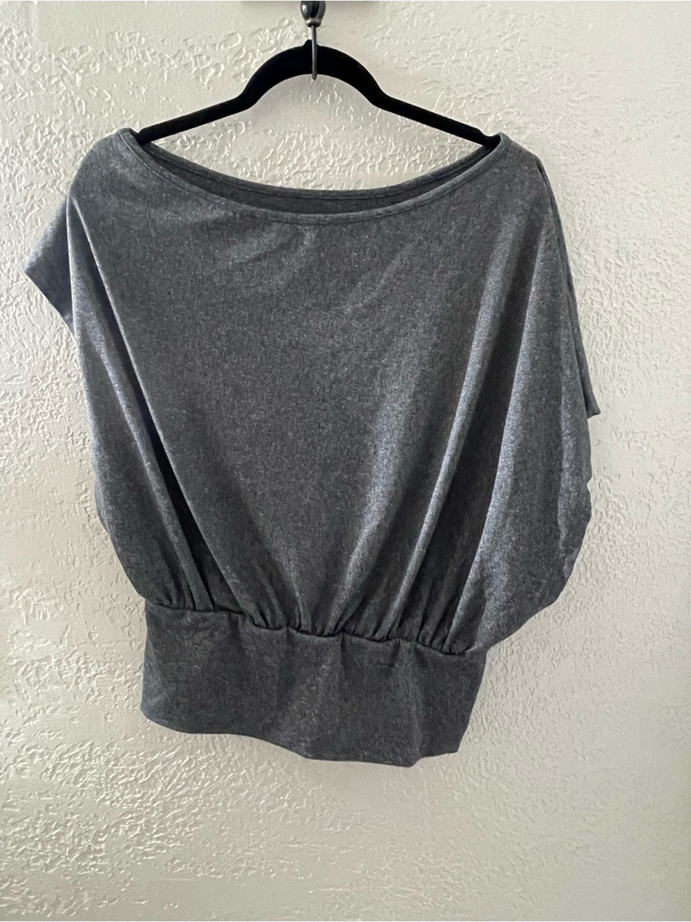 Women's Dark Gray Over the Shoulder Top XL